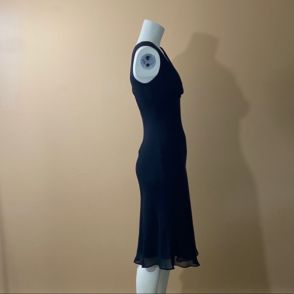 Sz 0 Express Black Silk Slip on Dress - Picture 2 of 5